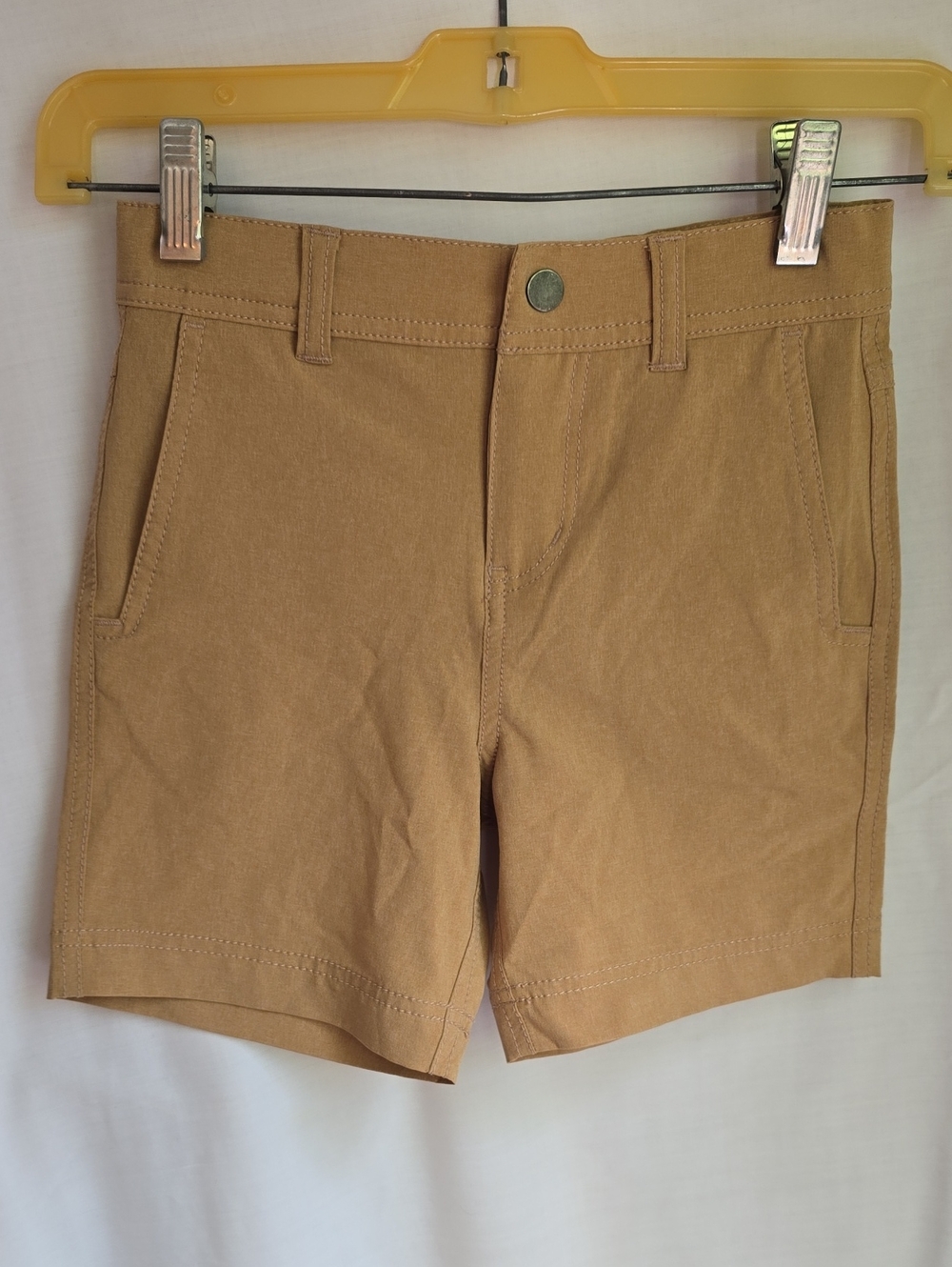 Hanna Andersson Boy's Flat Front Shorts in Tan
